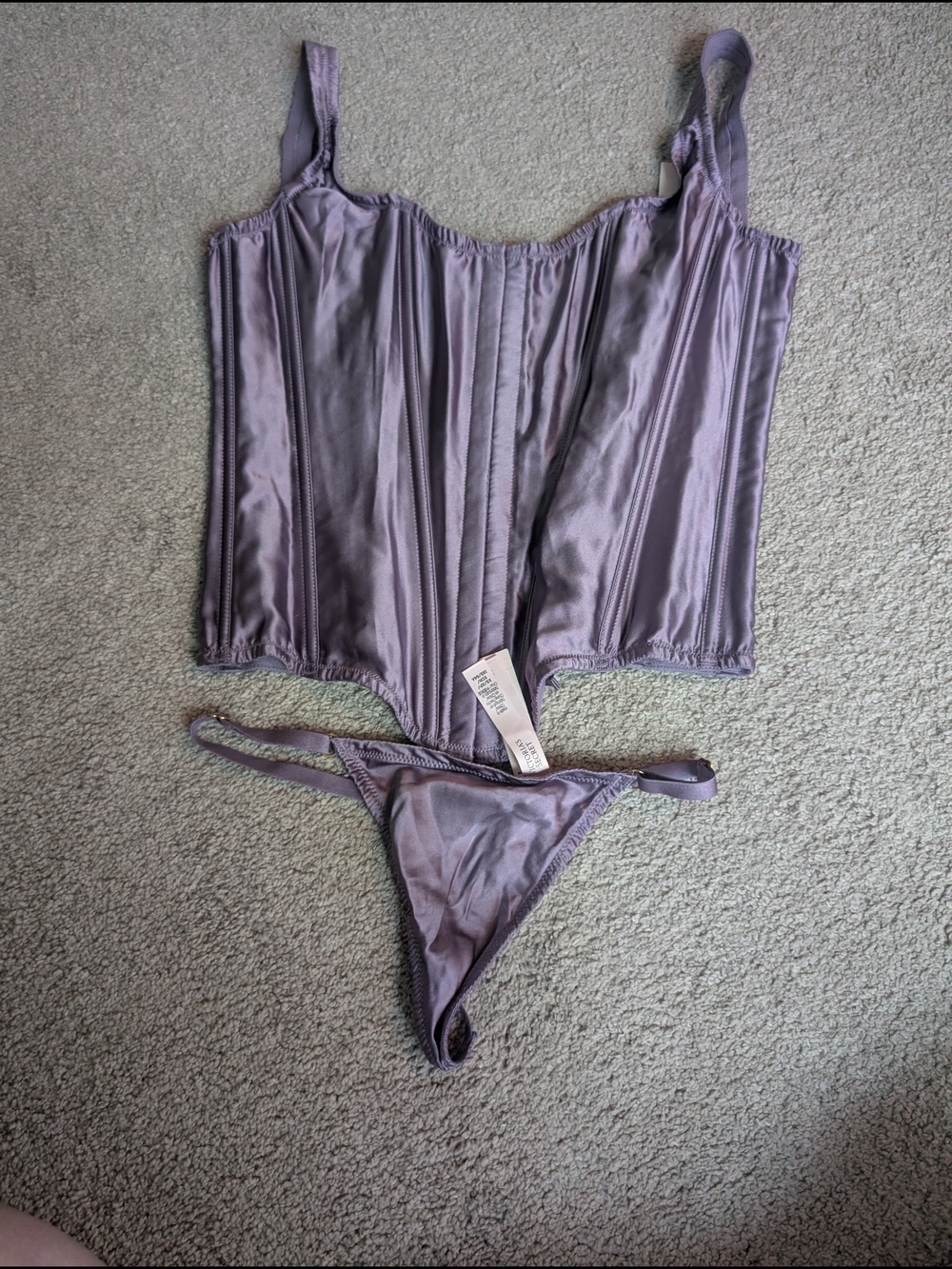 Victoria's Secret NWT Silk Corset & Thong Set
